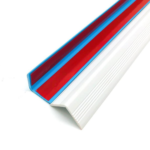 HQSGDMN L-Shaped Stair Edge Protector Step Edge Trim Rubber Strips Nose Molding for Indoor and Outdoor Stair Steps, Corner Guard Staircase Threshold Strip (Color : White, Size : 3m)