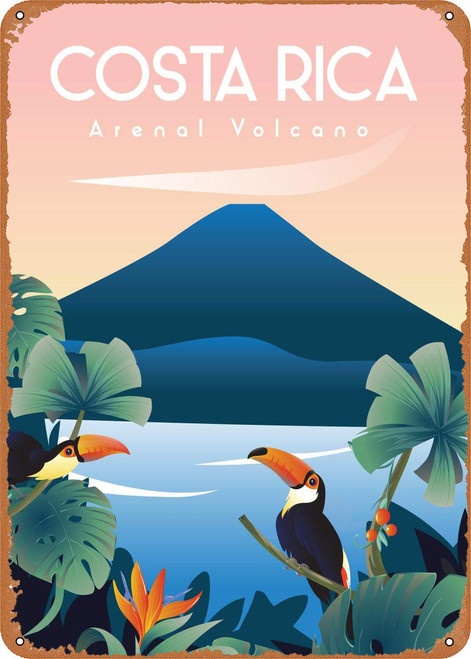 LAQII Metal Signs Costa Rica 1 Retro Home Decor Travel Wall Art Vintage Metal Tin Signs for Home Bars Clubs Cafes 8 x 12 inch