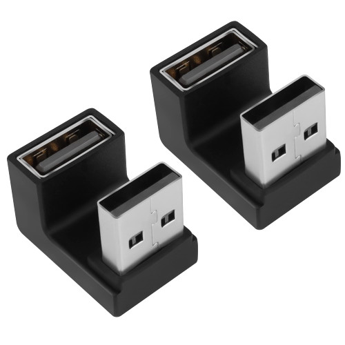 QIANRENON U-Shape Angle USB 3.1 Adapter Converter 10Gbps 180 Degree USB A Male to Female Coupler Connector, Support Data Transfer OTG 3A Charging, for PC Laptop Mobile Power, 2Pcs (Female Up)