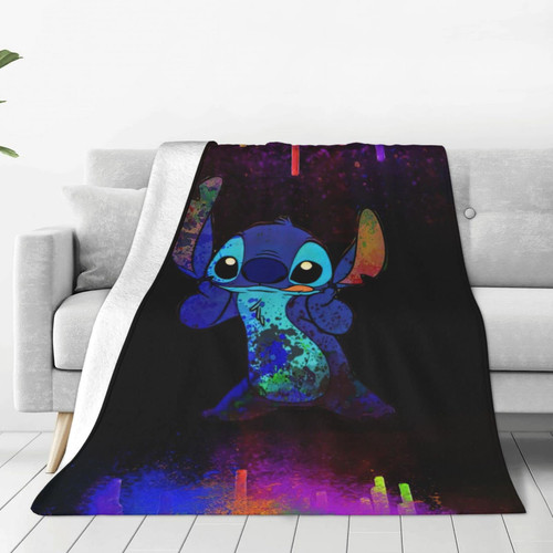 Stitch Blanket for All Season Super Cozy Soft Lightweight Flannel Fleece Plush Throw Blankets for Home Couch, Bed, Sofa, Camping and Traveling 60"X50"