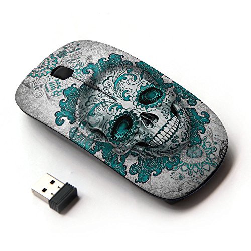 KawaiiMouse [ Optical 2.4G Wireless Mouse ] Teal White Black Grey Skull Death Ink