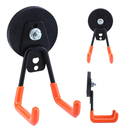 3Pcs Large Magnetic Hooks Heavy Duty for Garage, Magnet Hooks for Hanging Heavy Duty, Strong Magnet Storage Hooks for Hanging Garage Tools& Garden Tools