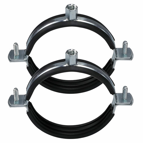 AKIHISA 5 Pack Split Ring Pipe Hanger Heavy Duty Adjustable Pipe Bracket Clamp Wall Mount Ceiling Mount Pipe Supports ID 4 1/3 Inch(110mm)