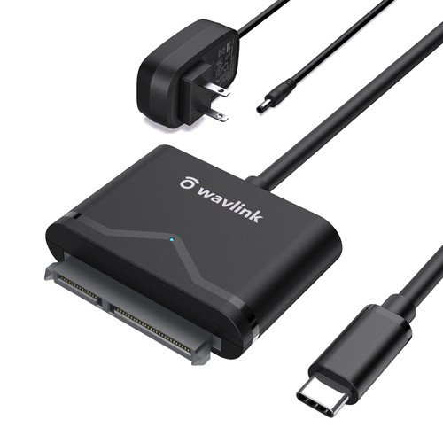 SATA to USB C Adapter Cable,USB to SATA III Hard Drive Converter,External Connector for 2.5" 3.5" SSD/HDD, Support UASP, Trim, S.M.A.R.T, Auto-Sleep Mode with 12V/2A Power Adapter, Max 18TB