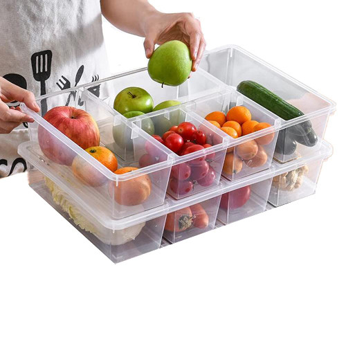 NLGG 2Pack Stackable Fridge Freezer Organizer Refrigerator Food Storage Bin Containers with Lid Plastic Fridge Produce Saver Fresh Keeper Container for Produce Fruits Vegetables Meat Fish NLGG 2Pack Stackable Fridge Freezer Organizer Refrigerator Food Storage Bin Containers with Lid Plastic Fridge Produce Saver Fresh Keeper Container for Produce Fruits Vegetables Meat Fish