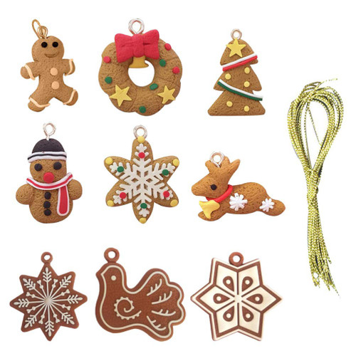 BESTOYARD Nativity Ornaments 17pcs Christmas Ornaments Gingerbread Snowman Snowflake Reindeer Wreath Rustic Christmas Decorations Claydough Christmas Tree Decorations (Random Style) Home Decor