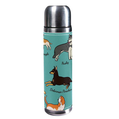 Insulated Water Bottle Stainless Steel Water Bottles Metal Water Bottle, Many Dogs Cartoon Animals