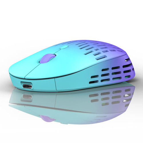 RAPIQUE Bluetooth Wireless Mouse, Dual Mode Rechargeable Silent Computer Mice with 2.4G Type C Receiver, USB C Mouse for MacBook, Laptop, Surface Pro, Chromebook, Tablet (Mint Green to Purple)