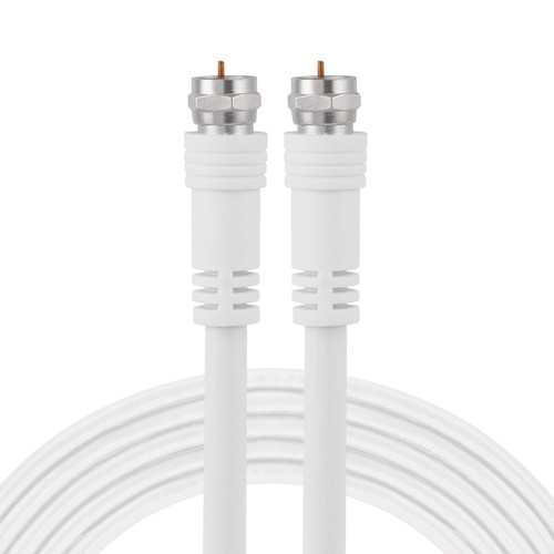 GE RG6 Coaxial Cable, 25 ft. F-Type Connectors, Double Shielded Coax, Input Output, Low Loss Coax, Ideal for TV Antenna, DVR, VCR, Satellite Receiver, Cable Box, Home Theater, White, 33604