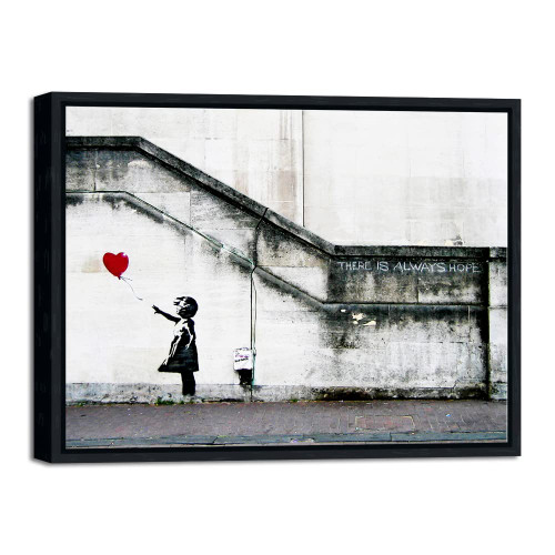 Wieco Art Framed Canvas Wall Art Giclee Canvas Prints of Banksy Grafitti Girl with Red Balloon Abstract Artwork for Wall Decor Home Decorations Black Frame Wieco Art Framed Canvas Wall Art Giclee Canvas Prints of Banksy Grafitti Girl with Red Balloon Abstract Artwork for Wall Decor Home Decorations Black Frame