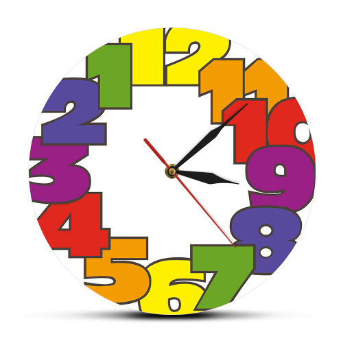 The Geeky Days Big Numbers Backwards Wall Clock 12inch Modern Home Decor Silent Non Ticking Reverse Acrylic Round Clock Run Counterclockwise Easy to Read Wall Watch