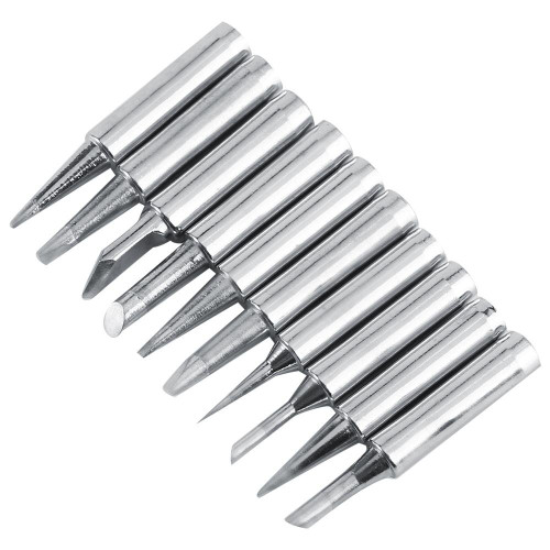 Wendry 10pcs/Set Soldering Iron Replacement Tips, Free Copper Solder Iron Tips 900M-T for Soldering Rework Station Tool(10 Soldering Tips only)