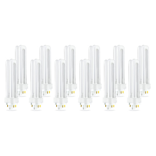 Circle - PLC-18W 835, 4Pin G24q-2, 18Watt Double Tube, Compact Fluorescent LightBulb, Replaces SYLVANIA 20672, CF18DD/E/835/ECO, Philips 38332-3 PL-C 18W/835/4P/ALTO -3500 Kelvin, SoftWhite (12 Pack)