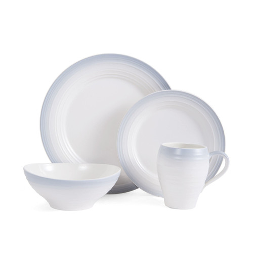 Mikasa Swirl 4-Piece Place Setting, Service for 1, Ombre Grey