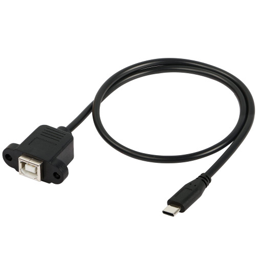 GELRHONR USB C to USB B Printer Cable,Type-C Male to USB B Female Extension Panel Mount Cable with Screws Holes,for Laptop,Printer-50cm GELRHONR USB C to USB B Printer Cable,Type-C Male to USB B Female Extension Panel Mount Cable with Screws Holes,for Laptop,Printer-50cm
