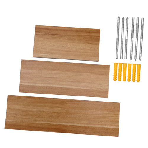 Abaodam 3pcs Wall Hung Shelves Storage Shelf Metal Storage Shelves Wall Decoration Rack Book Wall Shelf Simple Wall Rack Partition Ledge Hanger Wooden Household Cosmetic Rack