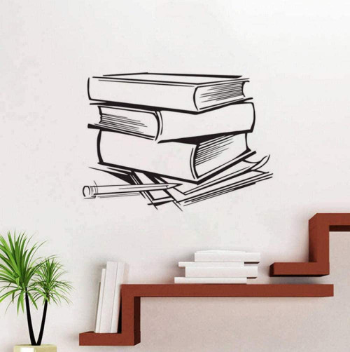 RTYUIHN Wall Stickers 3D Book Pattern Home Decoration Wall Stickers 3D Vinyl Decals Children Bedroom Stickers 44x60cm