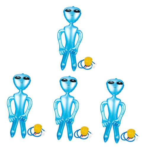 Alasum 4 Sets Inflatable Alien Halloween Decorations Halloween Props Green Toys Alien Party Alien Figure Party Inflatable Favors Pvc Blue Inflatable Props Inflatable Pvc Balloon Number