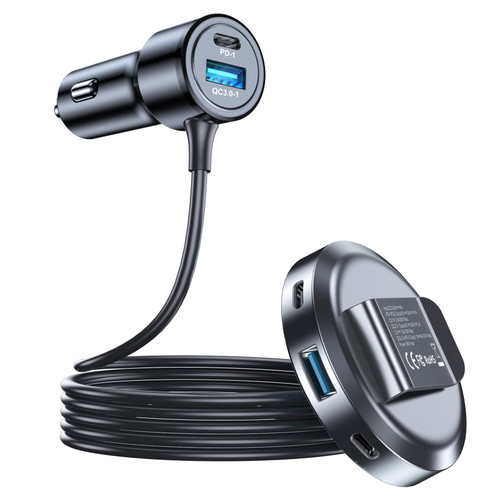 USB C Car Charger 98W, MOKPR 5-Port Car Charger Adapter Fast Charging, PD & QC3.0 Cigarette Lighter Adapter USB Charger, Car Phone Charger with 5FT Cable for iPhone Samsung Android iPad Multi Devices