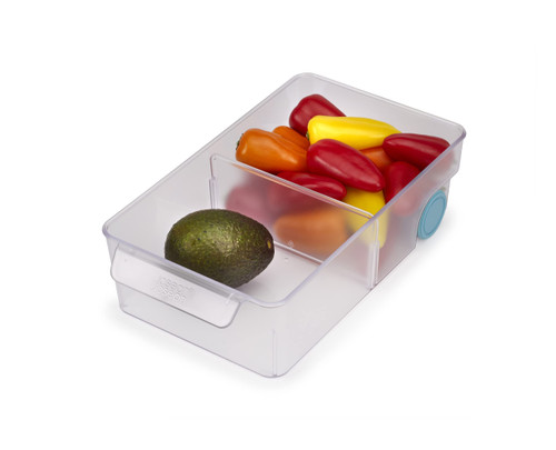 Joseph Joseph FridgeStore Fridge Storage Bin, Large, Clear/Blue