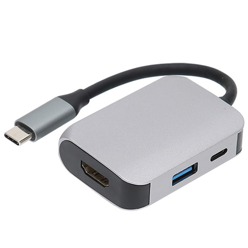 plplaaoo USB C Hub USB Hub USB Adapter 3 in 1 Type-C Docking Station Type-C to HD Multimedia Interface/USB 3.0/PD Adapter