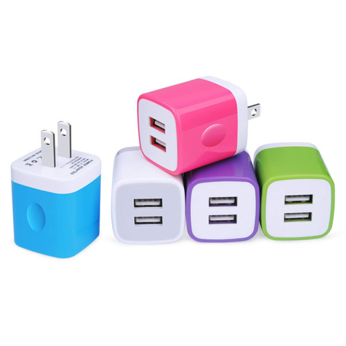 USB Wall Charger iPhone Fast Charging Block, 5Pack 2.1A/5V Dual Port USB Plug Cube Power Brick Charger Box for iPhone 14 13 12 11 XR XS X 8 7 6 Plus,Samsung Galaxy A54 A14 A53 A23 A13 S23 S22 S21 S20