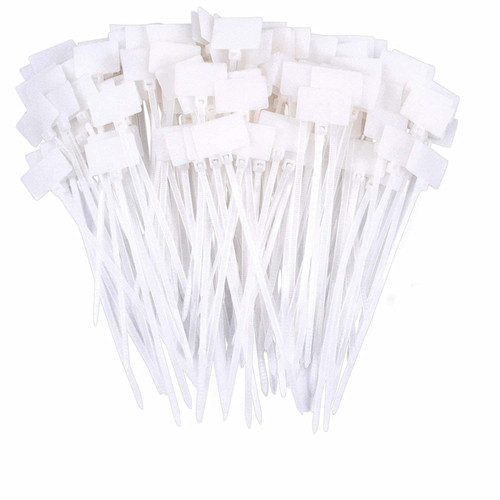 200 Pieces Nylon Cable Marker Ties,Self-locking Cord Tags Write on Ethernet Wire Zip Mark Tags Nylon Power Marking Label
