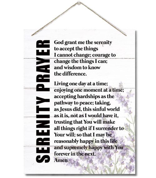 Inspirational Wood Art Signs, The Serenity Prayer Wall Sign, Hanging Printed Wall Plaque Wood Signs, Bible Verse Print, Home Decor, Farmhouse Serenity Prayer Decor, Christian Wall Decor 10 X 7.8 inch