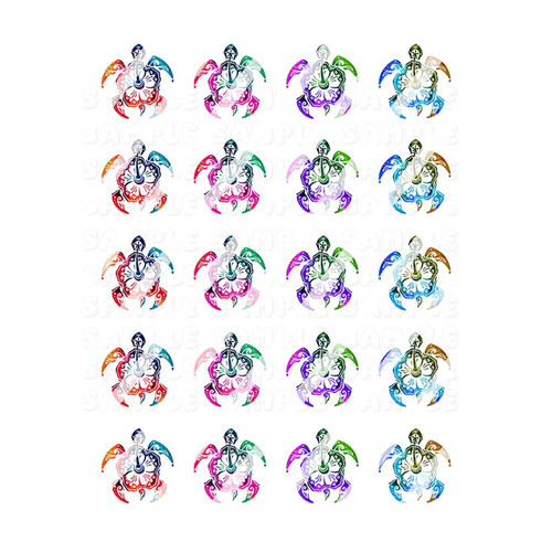 Colorful Sea Turtles Nail Art Decals - Waterslide Decals - Design #ST102 Colorful Sea Turtles Nail Art Decals - Waterslide Decals - Design #ST102