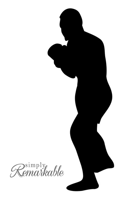 Vinyl Decal Sticker for Computer Wall Car Mac MacBook and More Boxer Sticker Boxing Decal - Size 7 x 2.5 inches