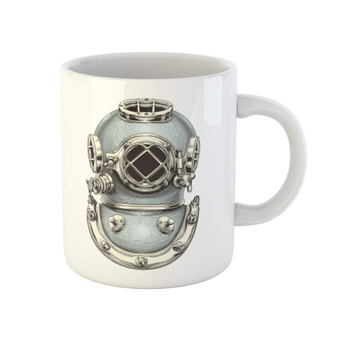 Awowee Coffee Mug Dive Vintage Diving Helmet Engraving Diver Scuba History Deep 11 Oz Ceramic Tea Cup Mugs Best Gift Or Souvenir For Family Friends Coworkers
