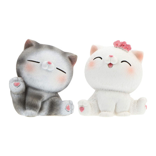 NUOBESTY 2Pcs Cute Miniature Cat Figure Resin Animal Cat Characters Toys Kitten Cake Topper Car Dashboard Ornament for Home Plant Automobile Decoration Assorted Color NUOBESTY 2Pcs Cute Miniature Cat Figure Resin Animal Cat Characters Toys Kitten Cake Topper Car Dashboard Ornament for Home Plant Automobile Decoration Assorted Color