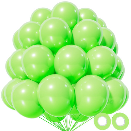 KAWKALSH 110pcs Light Green Balloons, 12 inch Light Green Latex Party Balloons with Ribbon Helium Quality for Baby Shower Birthday Party Decoration Wedding ?Light Green?