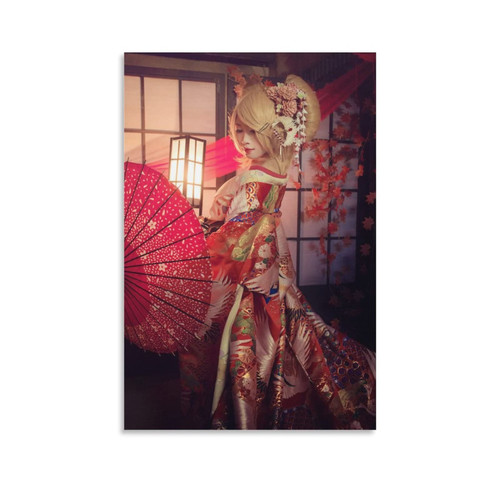 Geisha Tattoo Japanese Art Aesthetic Poster Wall Art Paintings Canvas Wall Decor Home Decor Living Room Decor Aesthetic 08x12inch(20x30cm) Unframe-style