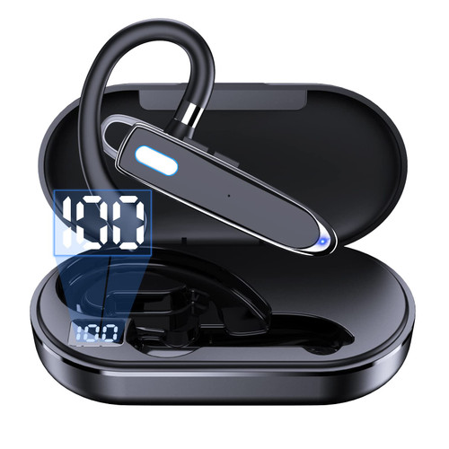 SHIJIAET Bluetooth Headset Wireless Earpiece 2023 New Noise Canceling with Mic for Cell Phones, 80H Talking Time Hands-Free Bluetooth 5.1 Earpiece Charging Case in-Ear Wireless Earphone