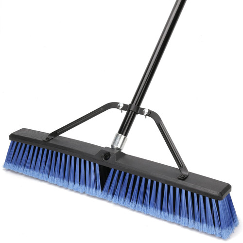 24 inches Push Broom Outdoor Heavy Duty Broom for Deck Driveway Garage Yard Patio Concrete Floor Cleaning-Blue 24 inches Push Broom Outdoor Heavy Duty Broom for Deck Driveway Garage Yard Patio Concrete Floor Cleaning-Blue