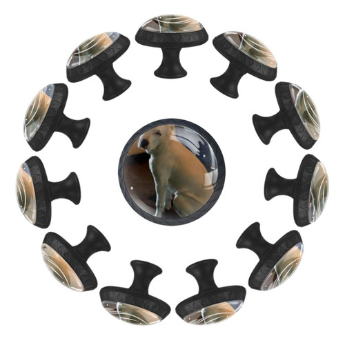 TBOUOBT 12 Pack Kitchen Cabinet Knobs, Drawer Knobs, Dresser Knobs, Drawer Pulls, Dresser Drawer, Handles Knobs, White Dog Animal
