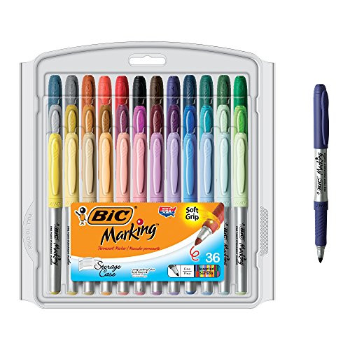 BIC Marking Fashion Permanent Marker, Fine Point, Assorted Colors, 36-Count