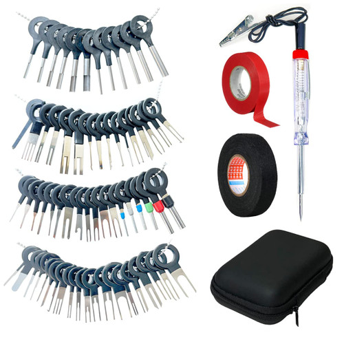 NEW Terminal Extractor Removal Tool Kit, Deutsch Wire Connector Pin Release Depinning Tools, 70pcs Terminal Extraction Tool Kit with Wire Harness Tape & Electrical Tape & Automotive Circuit Tester