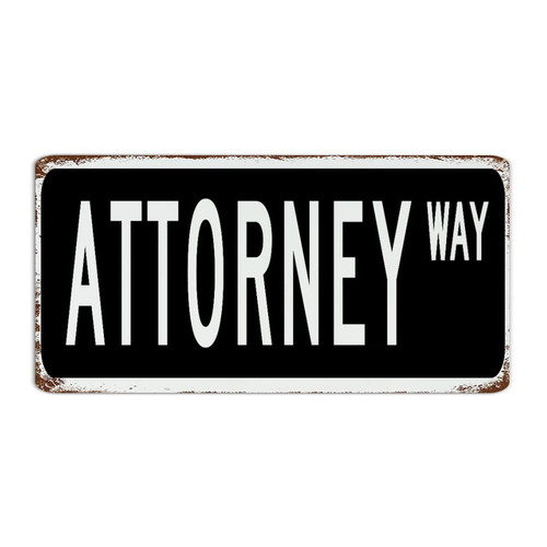 Retro Metal Tin Sign Attorney Wall Decor Tin Signs for Entryway Business Garage Career Street Profession Art Poster Gift for Outdoor 6x12 Inch