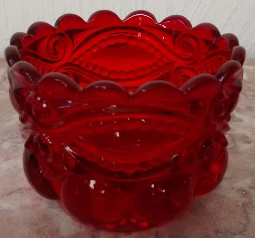Salt Cellar/Dip - Eyewinker - Mosser Glass USA (Red)