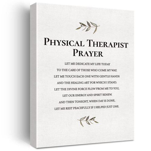 Inspirational Quote Canvas Wall Art Physical Therapist Prayer Canvas Print Positive Therapist Painting Office Home Wall Decor Framed Gift 12x15 Inch