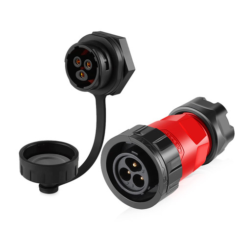 3 Pin Waterproof Connector, Industrial Power Circular Connector, Aviation Cable Connector for Industrial, Power, Car, and Other Indoor/Outdoor Male and Female Connectors