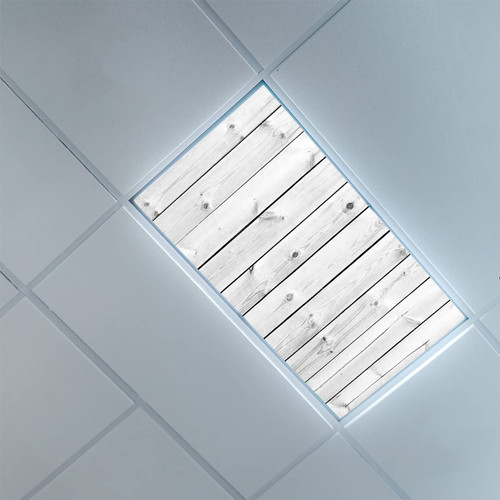 Fluorescent Light Covers for Ceiling Light Diffuser Panels-Rustic Pattern-Light Filters Ceiling LED Ceiling Light Covers-2ft x 4ft Drop Ceiling Fluorescent Decorative,Grey and Black