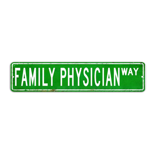 Family Physician Street Sign, Family Physician Gift Metal Tin Sign Wall Plaque for Bar Pub Garage Man Cave Home Decor,Retro Road Sign 4 X 18 Inch