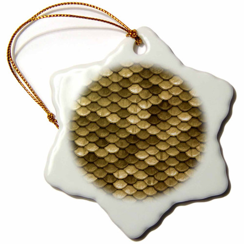 3dRose Image of Closeup of Gold and Bronze Mermaid Scales - Ornaments (orn-321911-1)