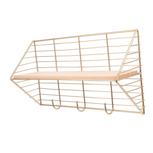 GARVALON Hook Rack Wall Hanging Hooks Decorative Wall Hook Decor Shelves 1pc Wall Mount Shelf Kitchen Wall Shelve Entry Shelf Rack Wall Shelf Sundries Stand Wall Storage Shelf Wood Hat Girl