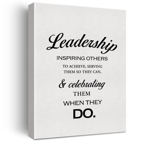 Motivational Mentor Wall Art Leadership Inspiring Others to Achieve Canvas Print Framed Painting for Home Office Wall & Tabletop Decor