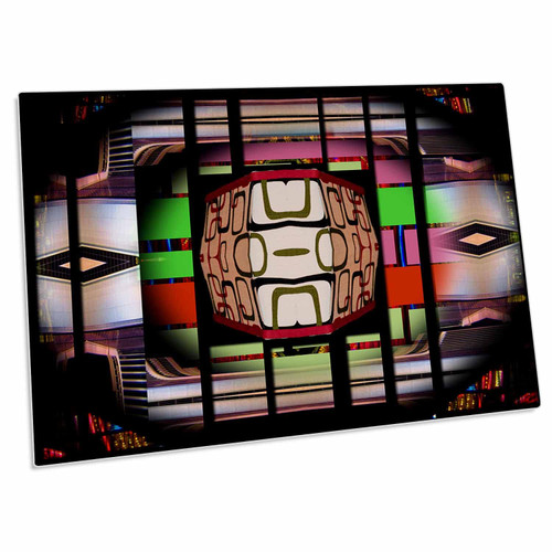 3dRose A Lamp Shade with Neon Colors, Black Bars and Lots of... - Desk Pad Place Mats (dpd-44080-1)
