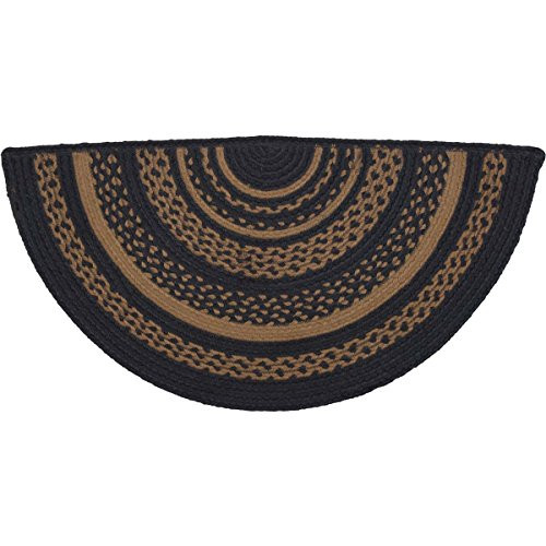 VHC Brands Classic Country Primitive Flooring-Patriot Navy Jute Blue Half Circle Rug, 1'4.5" x 2'9" VHC Brands Classic Country Primitive Flooring-Patriot Navy Jute Blue Half Circle Rug, 1'4.5" x 2'9"